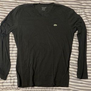 Lacoste Black Long Sleeve Shirt - Size Medium